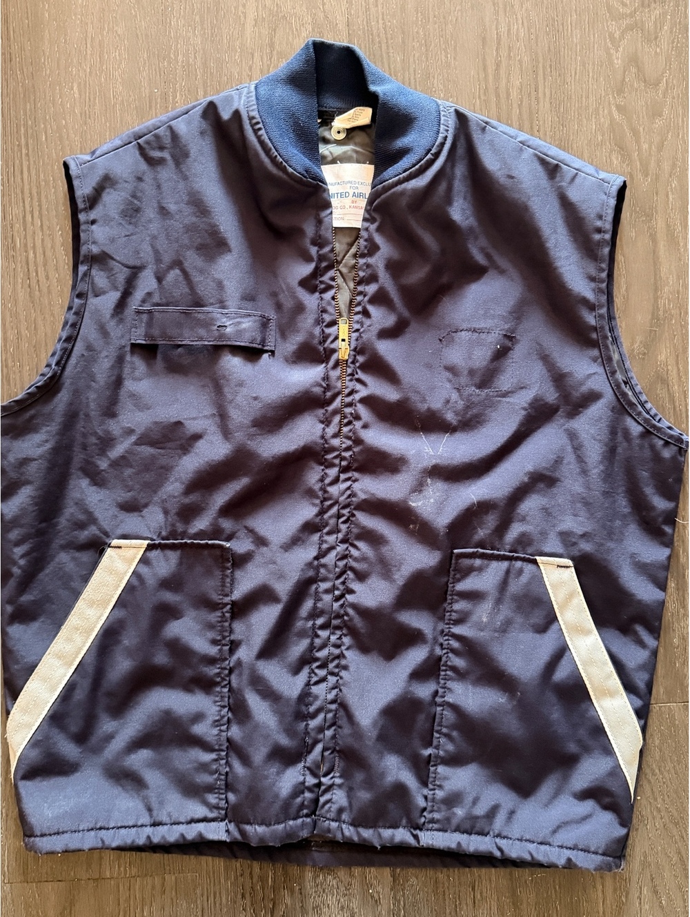 Vintage United Airlines Vest Unitog Flightline Small